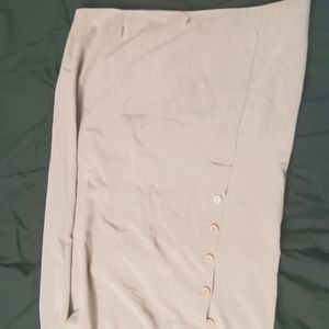 Button-up midi khaki skirt
